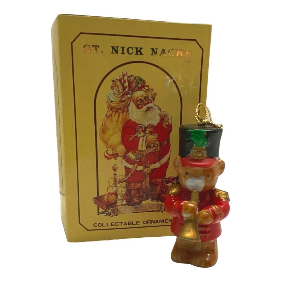 Bear Trumpet Player Christmas Tree Ornament St Nick Nacks Bronson 3" Tall